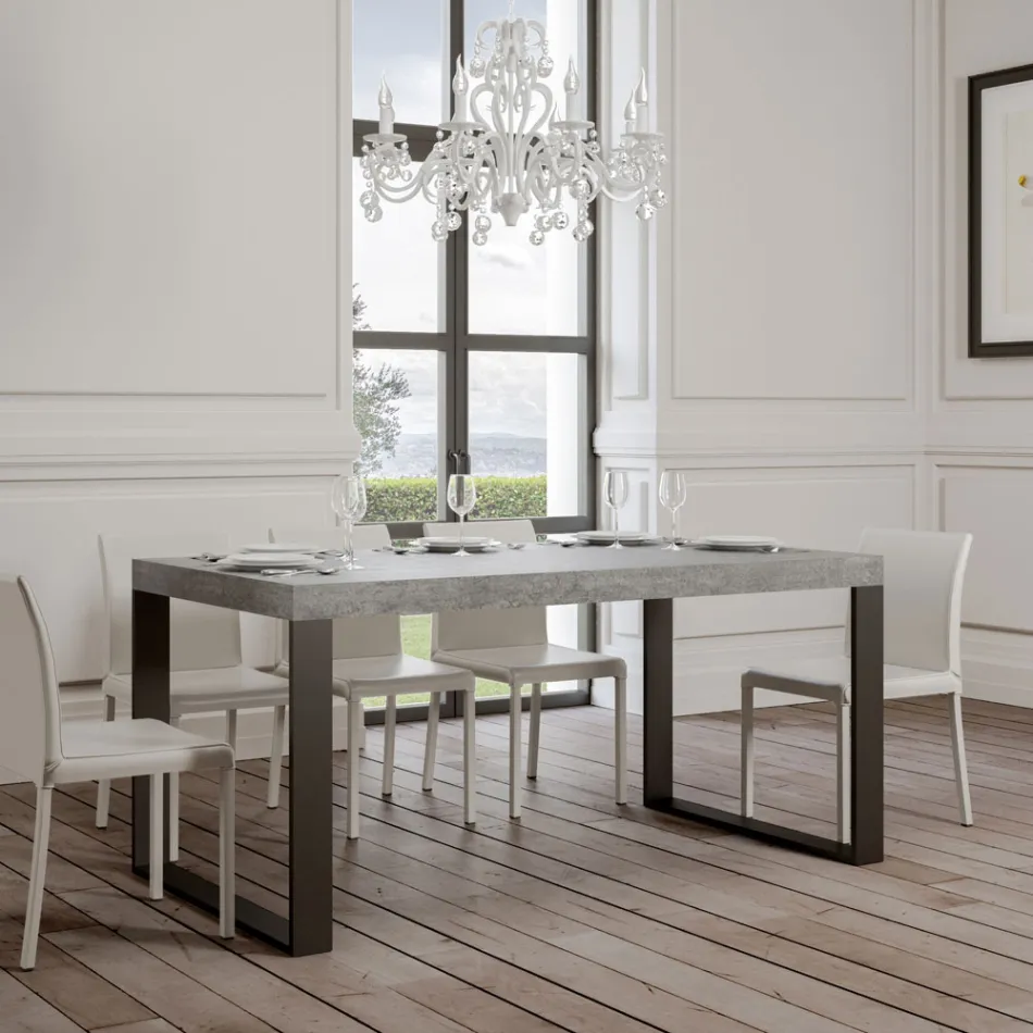 Moderner ausziehbarer Tisch aus Melaminholz, hergestellt in Italien – Badesi Viadurini