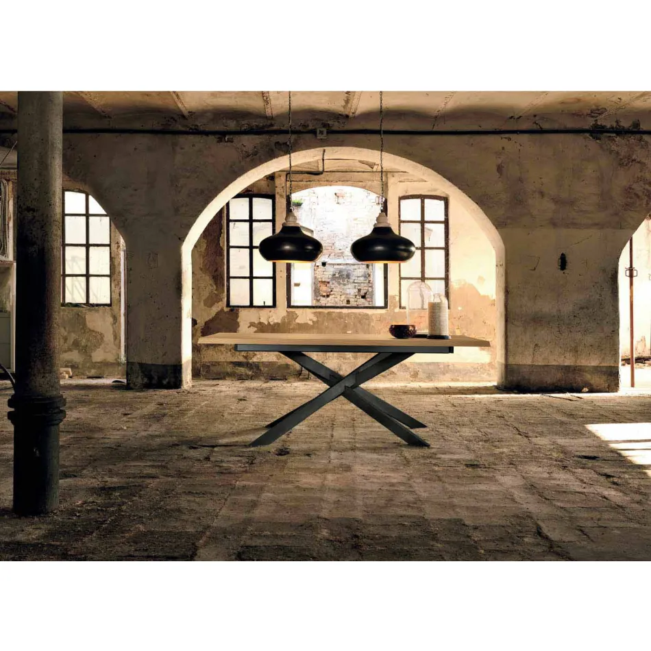 Moderner ausziehbarer Tisch aus Eichenholz Made in Italy - Oncino Viadurini