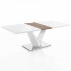 Moderner ausziehbarer Tisch aus MDF und Chromstahl, Sannio Viadurini