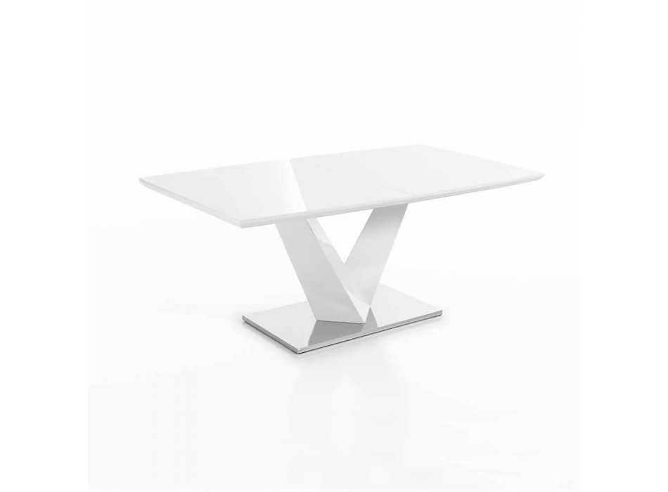 Moderner ausziehbarer Tisch aus MDF und Chromstahl, Sannio Viadurini