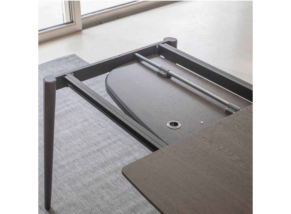 Ausziehbarer Esstisch aus furniertem Holz bis 170 cm - Nutello Viadurini
