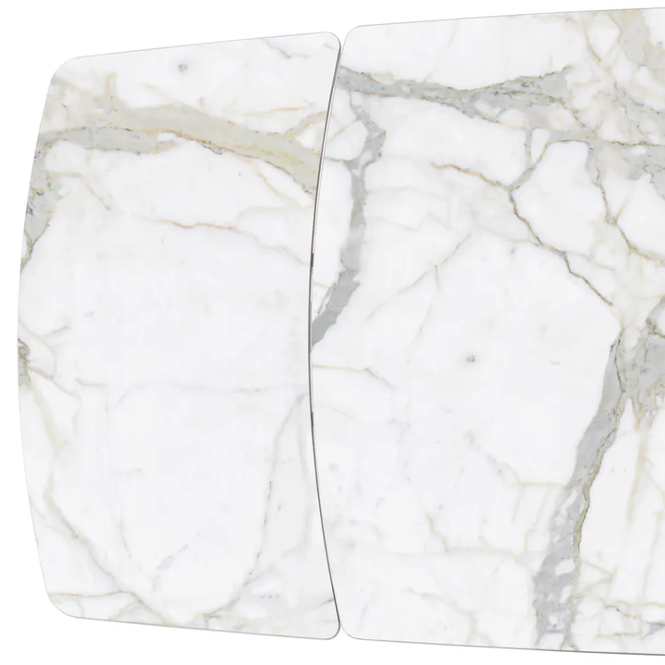 Ausziehtisch mit Keramikplatte und Eisengestell - Incrocio Viadurini