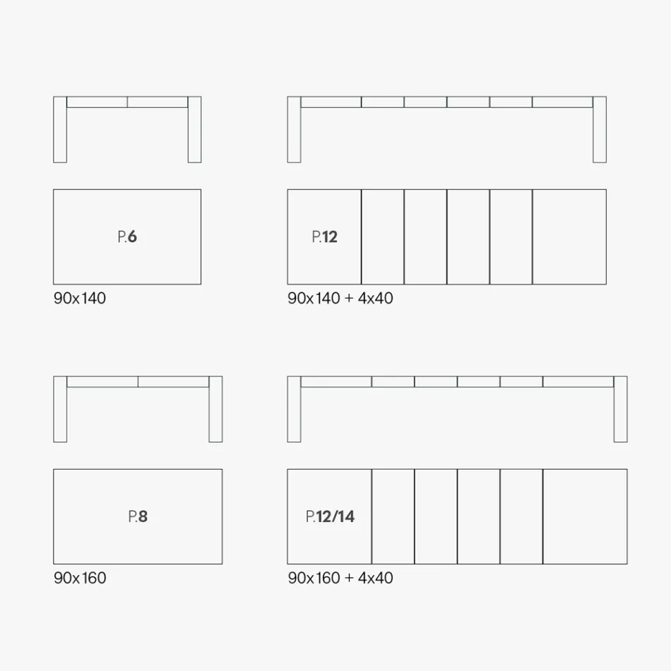 Ausziehbarer Tisch aus klappbarem Melamin Made in Italy - Oky Viadurini