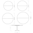 Saarinen Tulip Ausziehtisch H 74 cm in Hochglanzweiß Florim Keramik - Scharlachrot Viadurini
