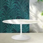 Saarinen Tulip Ausziehtisch H 74 cm in Florim Calacatta Gold Gloss Keramik - Scharlachrot Viadurini