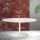Saarinen Tulip Ausziehtisch H 74 cm in Florim Calacatta Gold Matt Keramik - Scharlachrot Viadurini