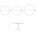 Saarinen Tulip Ausziehtisch H 74 cm in glänzender Statuario Florim Keramik - Scharlachrot Viadurini