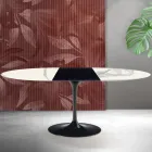 Saarinen Tulip Ausziehtisch H 74 cm in Florim Statuario Mattkeramik - Scharlachrot Viadurini