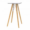 Square Design High Bar Tisch in Holz und HPL, 4 Stück - Faz Wood von Vondom