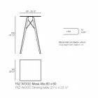 Square Design High Bar Tisch in Holz und HPL, 4 Stück - Faz Wood von Vondom Viadurini