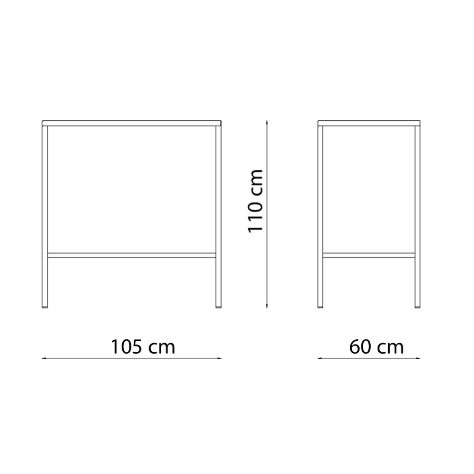 Garten-Hochtisch aus verzinktem Stahl Made in Italy - Vesna Viadurini