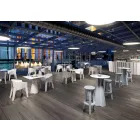 Hoch Polyethylentisch mit runder Hpl-Platte Made in Italy - Tinuccia Viadurini