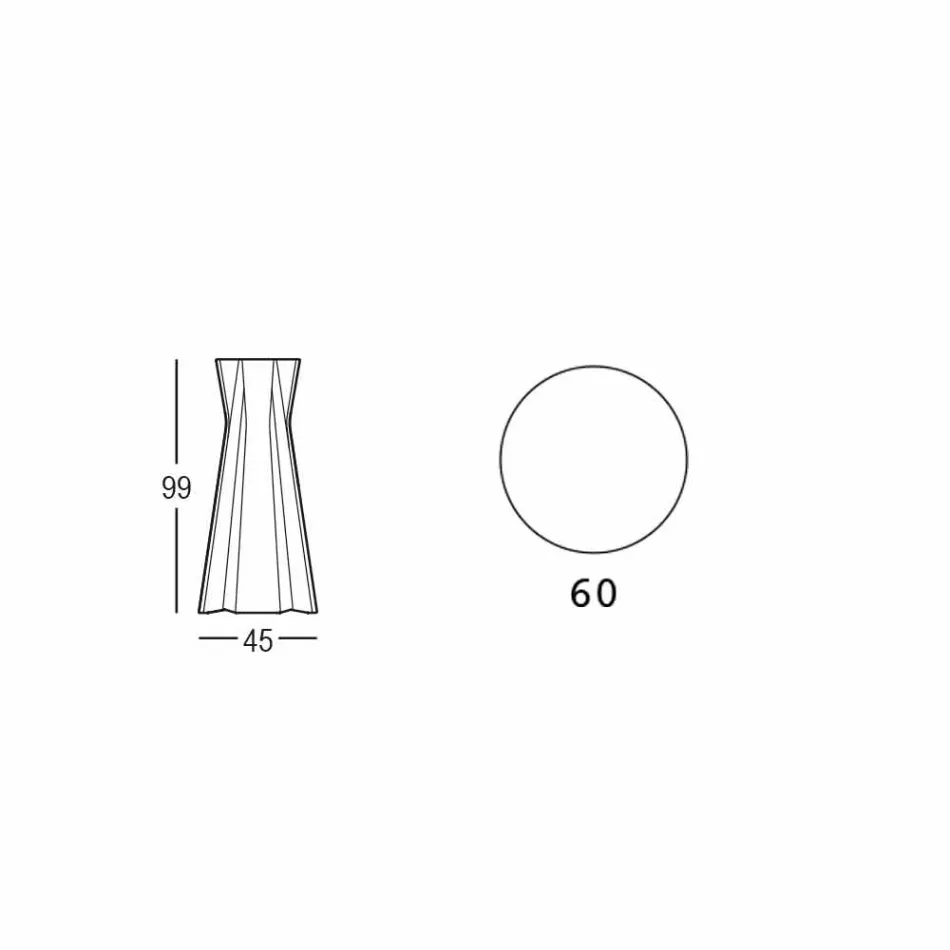 Hoch Polyethylentisch mit runder Hpl-Platte Made in Italy - Tinuccia Viadurini