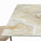 Tisch mit integrierten Verlängerungen und Untergestell aus Nerzstahl, hergestellt in Italien – Dalmatiner Viadurini