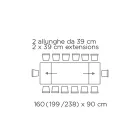 Tisch mit integrierten Verlängerungen und Untergestell aus Nerzstahl, hergestellt in Italien – Dalmatiner Viadurini