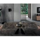 Tisch mit integrierten Verlängerungen aus Keramik und Stahl, hergestellt in Italien – Dalmata Viadurini