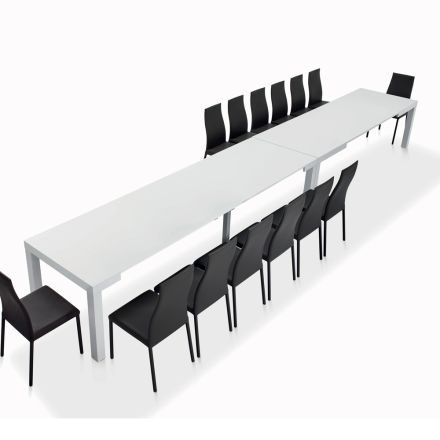 Tisch mit Innenverlängerungen und Klappkante aus Laminat, hergestellt in Italien – Gordito Viadurini