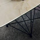Tisch mit tonnenförmiger Keramikplatte und Stahlsockel Made in Italy - Ezzellino Viadurini