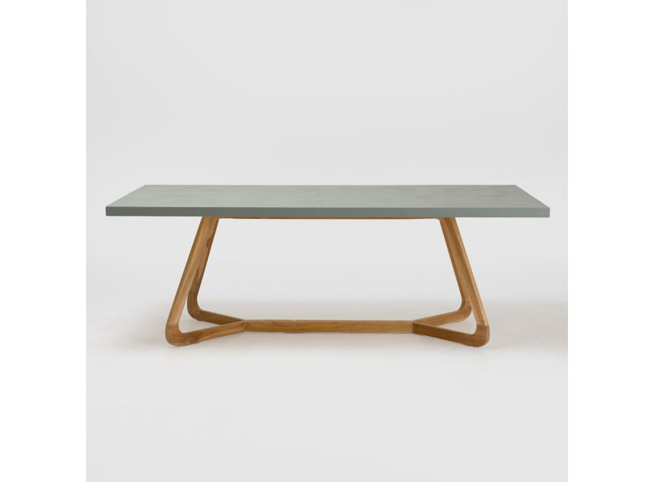 Tisch mit Okumè-Platte mit Mikrozement-Finish, hergestellt in Italien – Bluse Viadurini