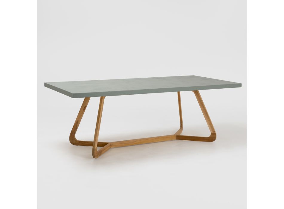 Tisch mit Okumè-Platte mit Mikrozement-Finish, hergestellt in Italien – Bluse Viadurini