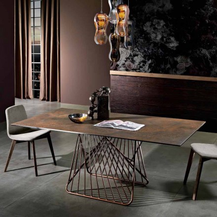 Tisch mit Platte aus italienischer moderner Glaskeramik, Mitia Viadurini