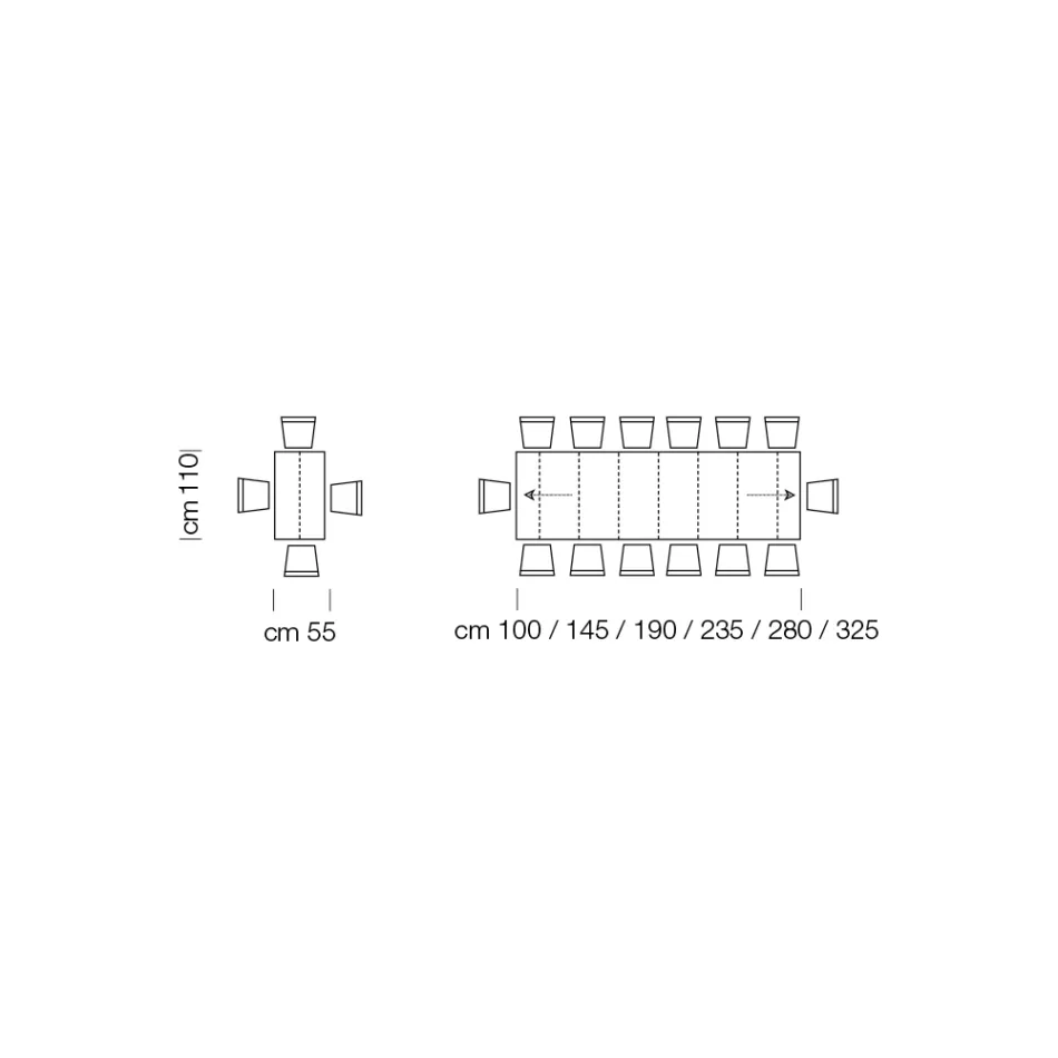 Ausziehbarer Konsolentisch bis 325 cm aus Laminat Made in Italy – Dalmatiner Viadurini