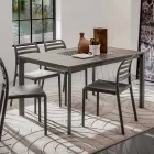 Küchentisch mit Melaminplatte und Metallgestell Made in Italy - Spilla Viadurini