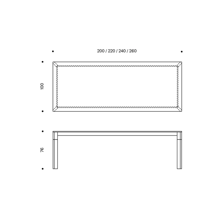 Küchentisch aus extra klarem Glas mit Holzbeinen Made in Italy - Super Viadurini