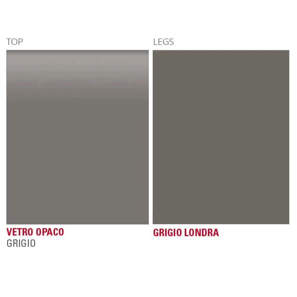 Küchentisch aus mattem Glas mit Metallstruktur Made in Italy - Brooch Viadurini