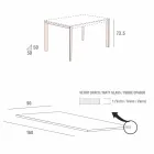 Küchentisch aus mattem Glas mit Metallstruktur Made in Italy - Brooch Viadurini