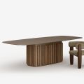 300 cm Design-Glastisch mit Metallgestell, hergestellt in Italien – Lunaria