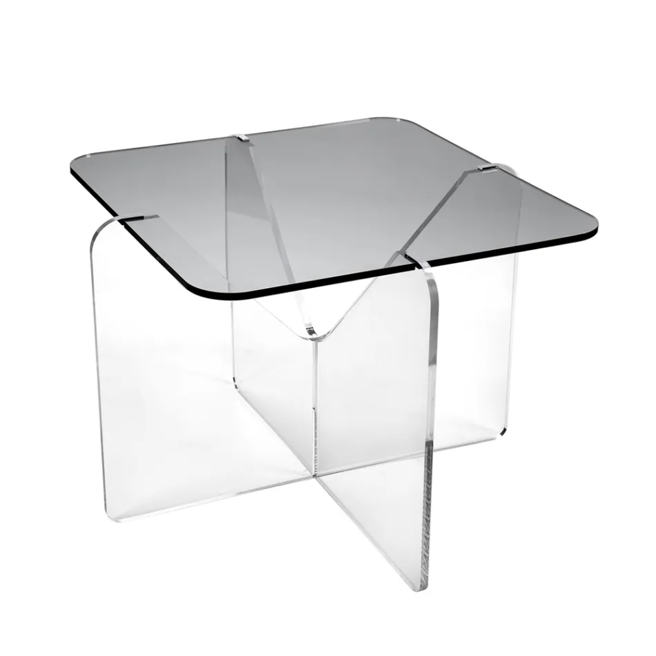 Design Couchtisch aus transparentem oder geräuchertem Plexiglas - Draco Viadurini