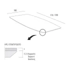 Hpl Küchentisch mit anthrazitfarbenem Metallfuß Made in Italy - Aresto Viadurini