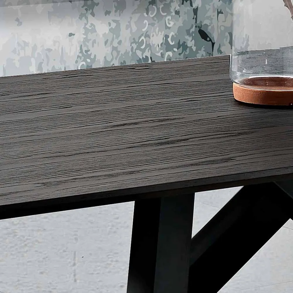 Küchentisch aus MDF und Metall made in Italy, Wilmer Viadurini