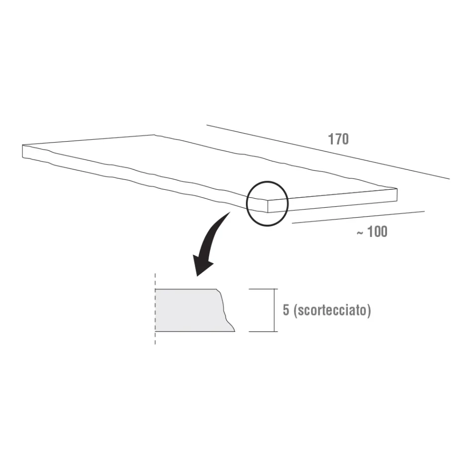 Küchentisch aus hochwertigem, entrindetem Holz, hergestellt in Italien – Pinocchio Viadurini
