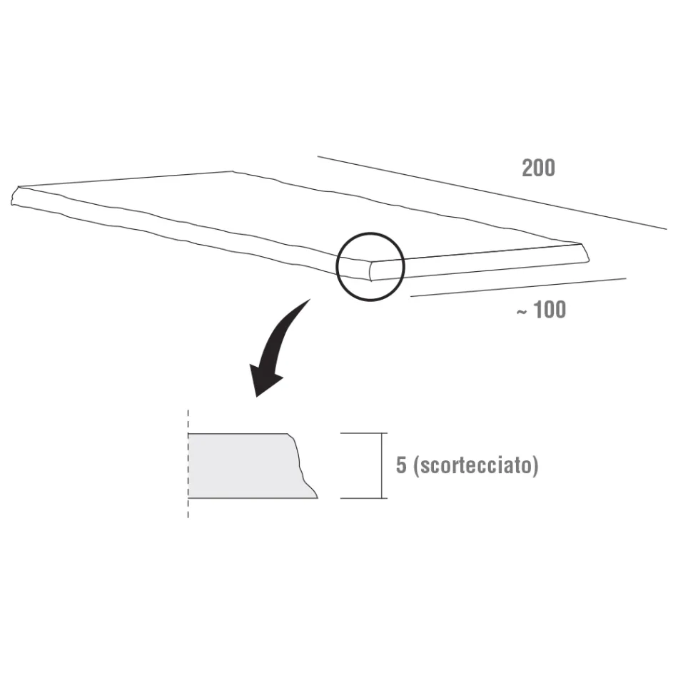 Küchentisch aus hochwertigem, entrindetem Holz, hergestellt in Italien – Pinocchio Viadurini