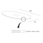 Luxuriöser Küchentisch aus gehärtetem Glas und Marmor, hergestellt in Italien – Brontolo Viadurini
