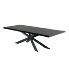 Moderner Küchentisch aus furniertem Holz und Stahl, hergestellt in Italien – Grotta Viadurini