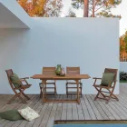 Ausziehbarer Tisch im Freien Bis zu 160 cm in Akazienholz - Wolke Viadurini