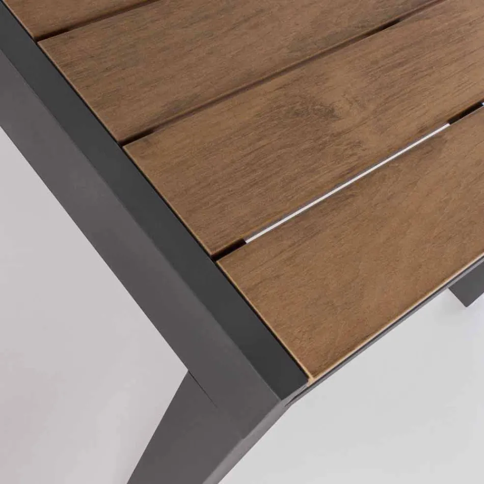 Ausziehbarer Tisch im Freien Bis zu 200 cm mit Platte aus Teakholz - Bobel-Finish Viadurini