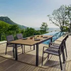 Ausziehbarer Tisch im Freien Bis zu 200 cm mit Platte aus Teakholz - Bobel-Finish Viadurini