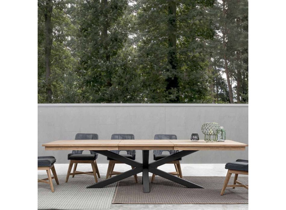 Ausziehbarer Tisch im Freien Bis zu 300 cm in Teak Homemotion - Selenia Viadurini