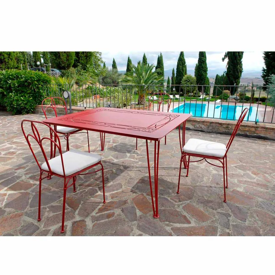Artisan Outdoor Tisch aus lackiertem Eisen Made in Italy - Zagato Viadurini