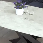 Gartentisch mit Aluminiumgestell und 12 mm laminierter HPL-Platte - Zefiro Viadurini