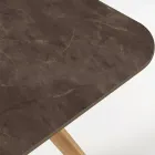 Gartentisch mit Holzsockel und Pulpis-Braun-Keramikplatte - Infinity Viadurini