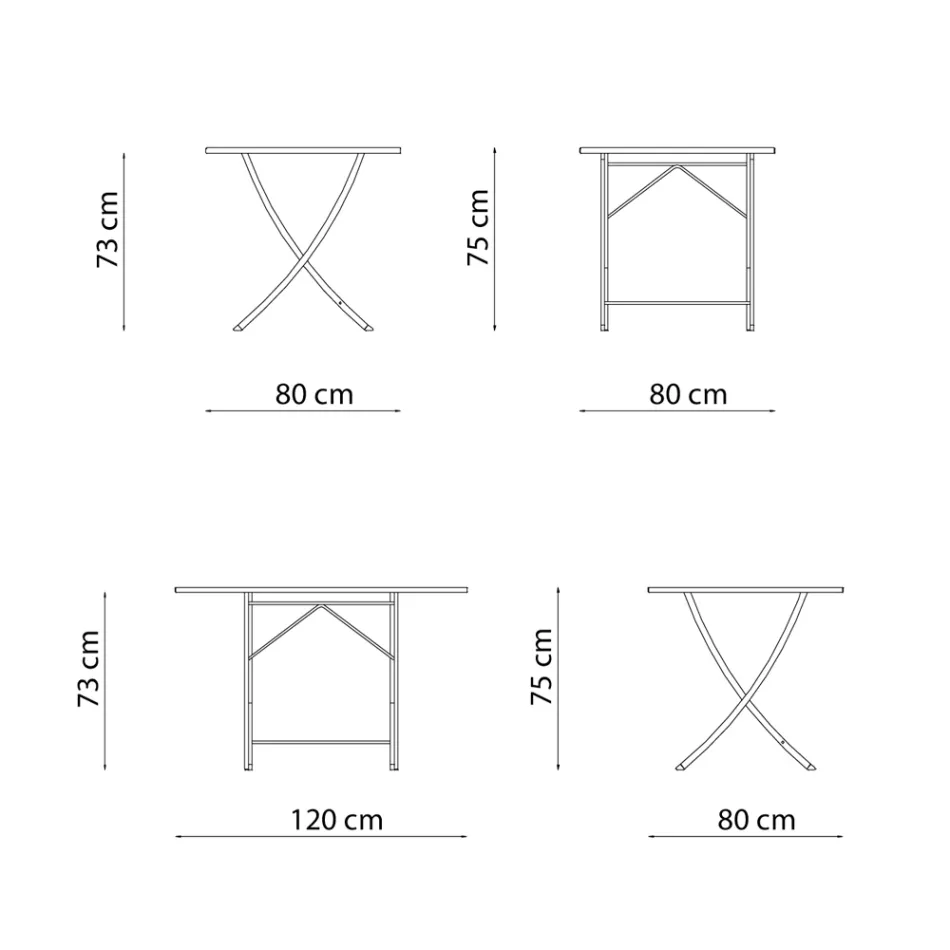 Gartentisch aus verzinktem Stahl Made in Italy - Blair Viadurini