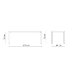 Rechteckiger Gartentisch aus verzinktem Stahl Made in Italy - Azul Viadurini