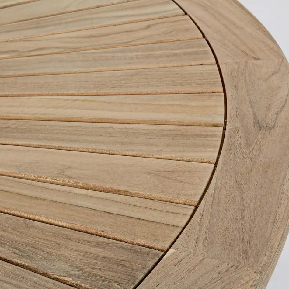 Outdoor-Tisch aus Teakholz mit drehbarer Mittelplatte, Homemotion – Dimitris Viadurini