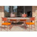 Outdoor-Tisch aus Travertin mit Mosaik-Einsätzen Made in Italy - Elegant Viadurini