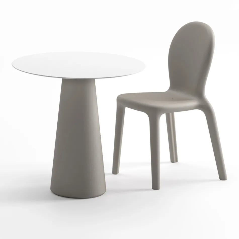 Moderner Outdoor-Tisch aus HPL und mattem Polyethylen, hergestellt in Italien – Forlina Viadurini